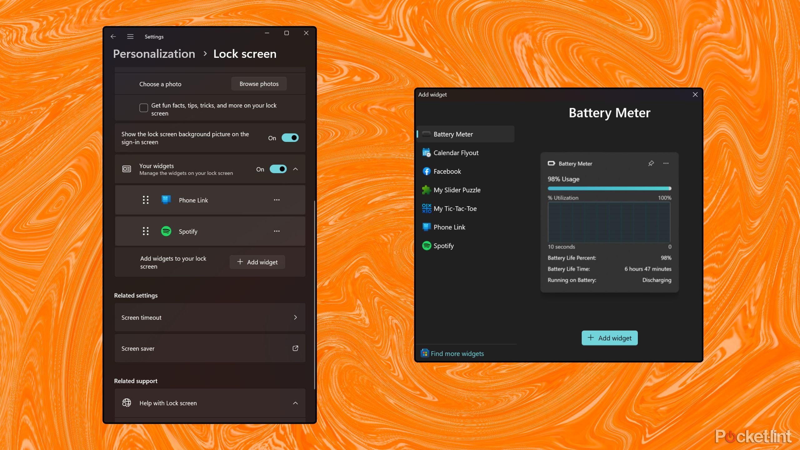 Windows 11 lock screen widgets