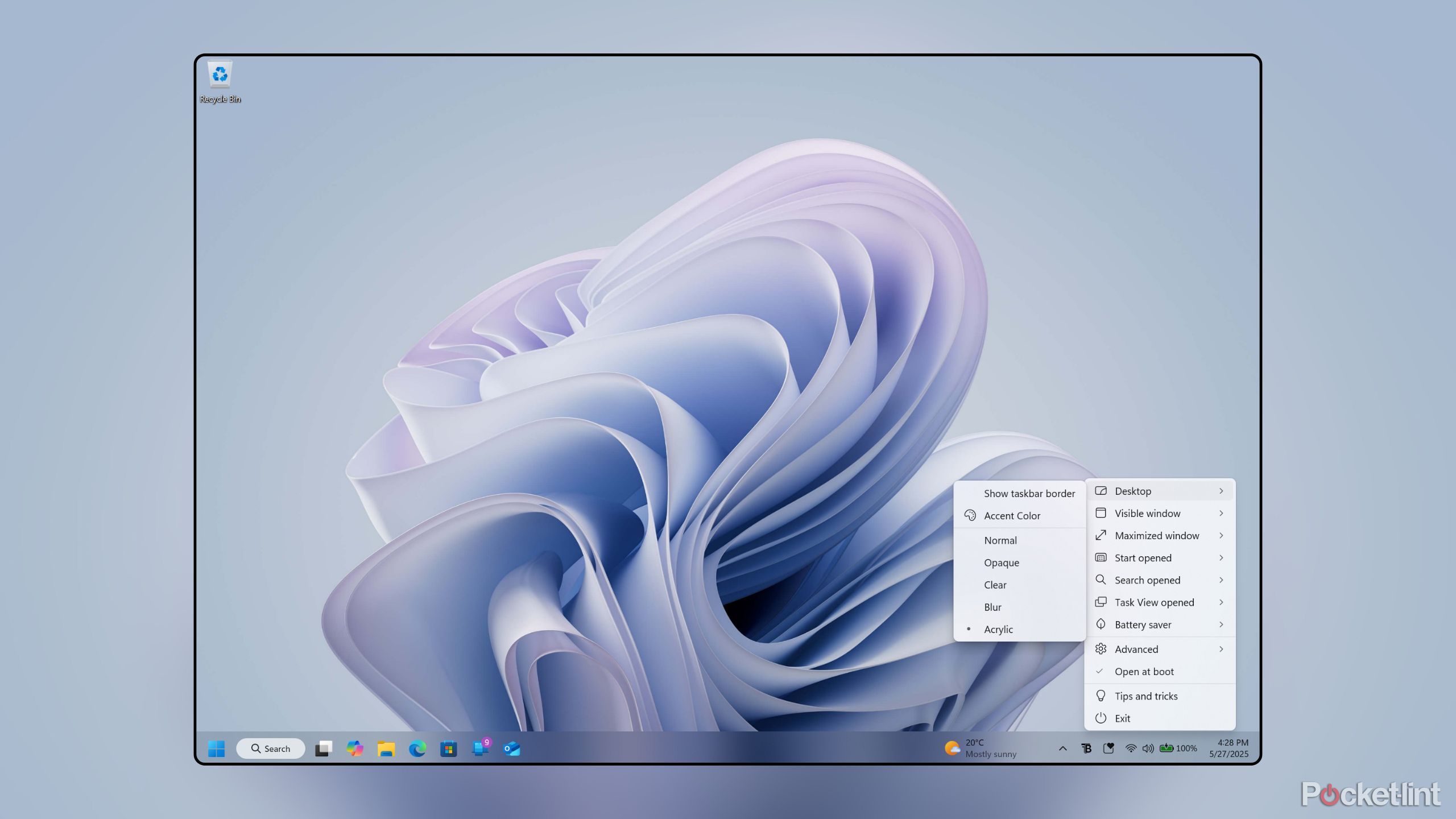 Windows 11 TranslucentTB screenshot