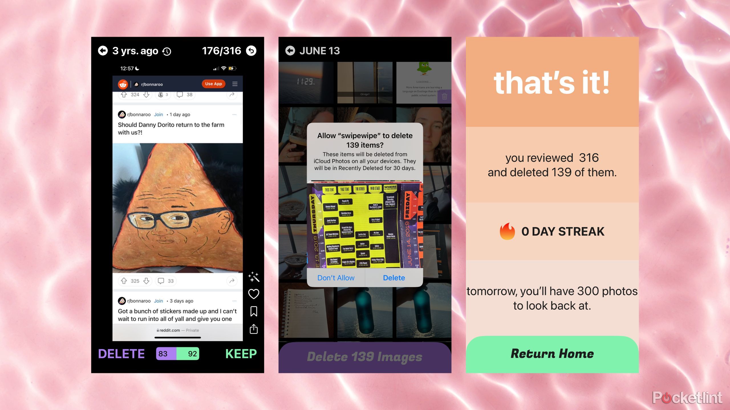 Three screenshots (plus one of artwork of Danny Devito as a Dorito). 