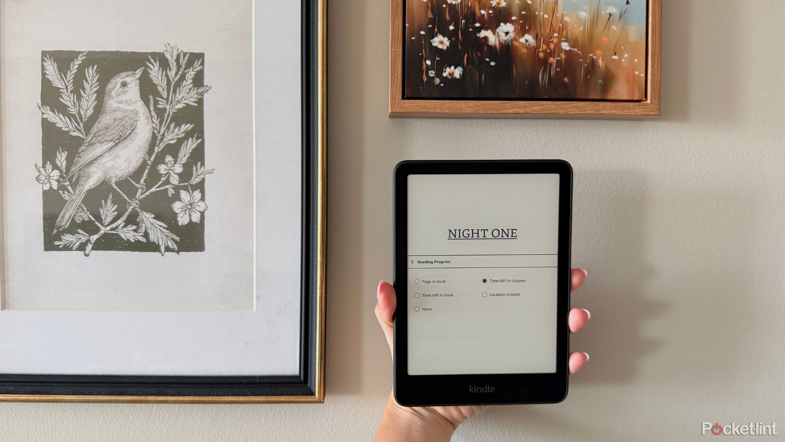 Reading progress on Kindle. 