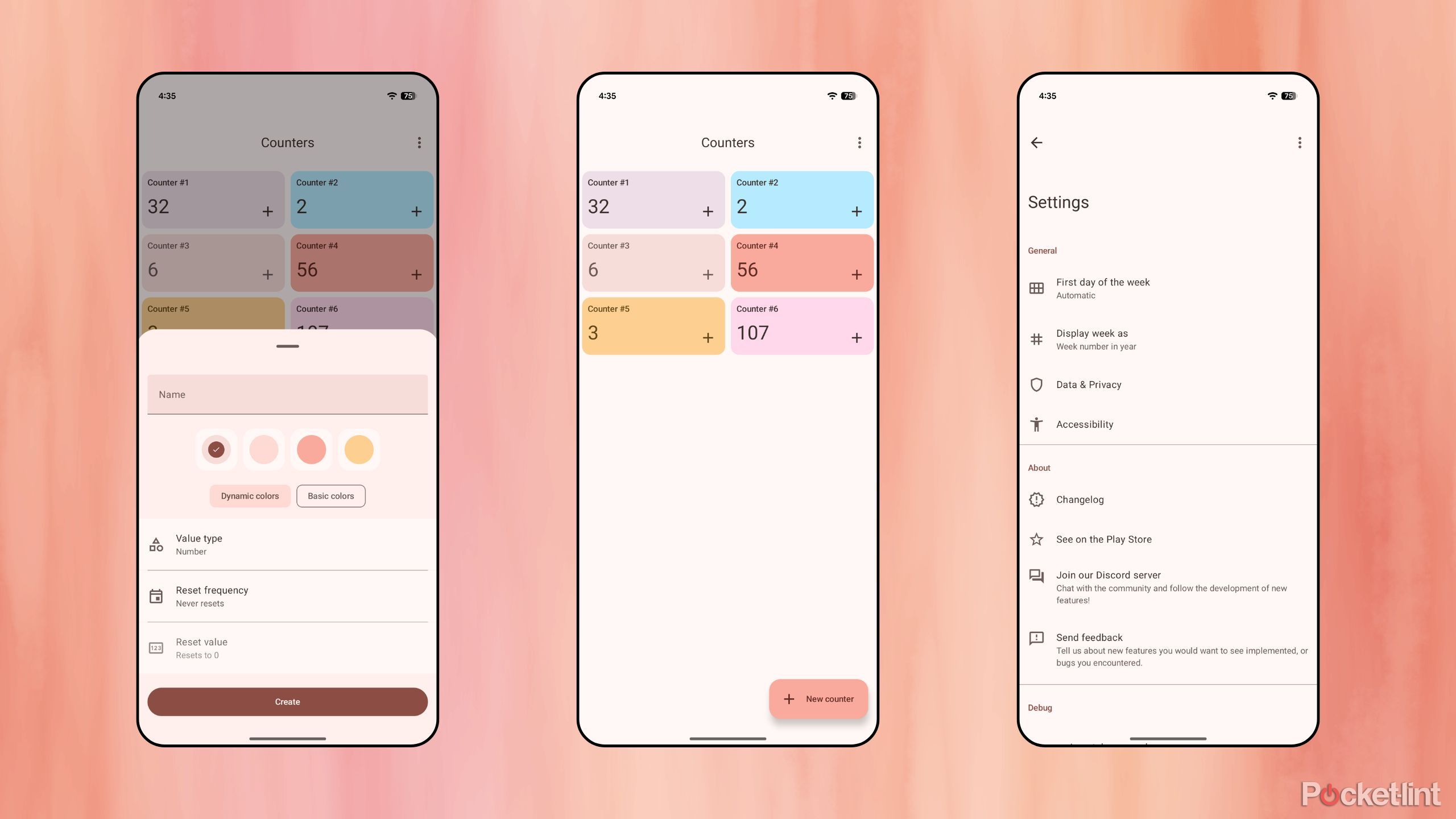 Counters screenshots