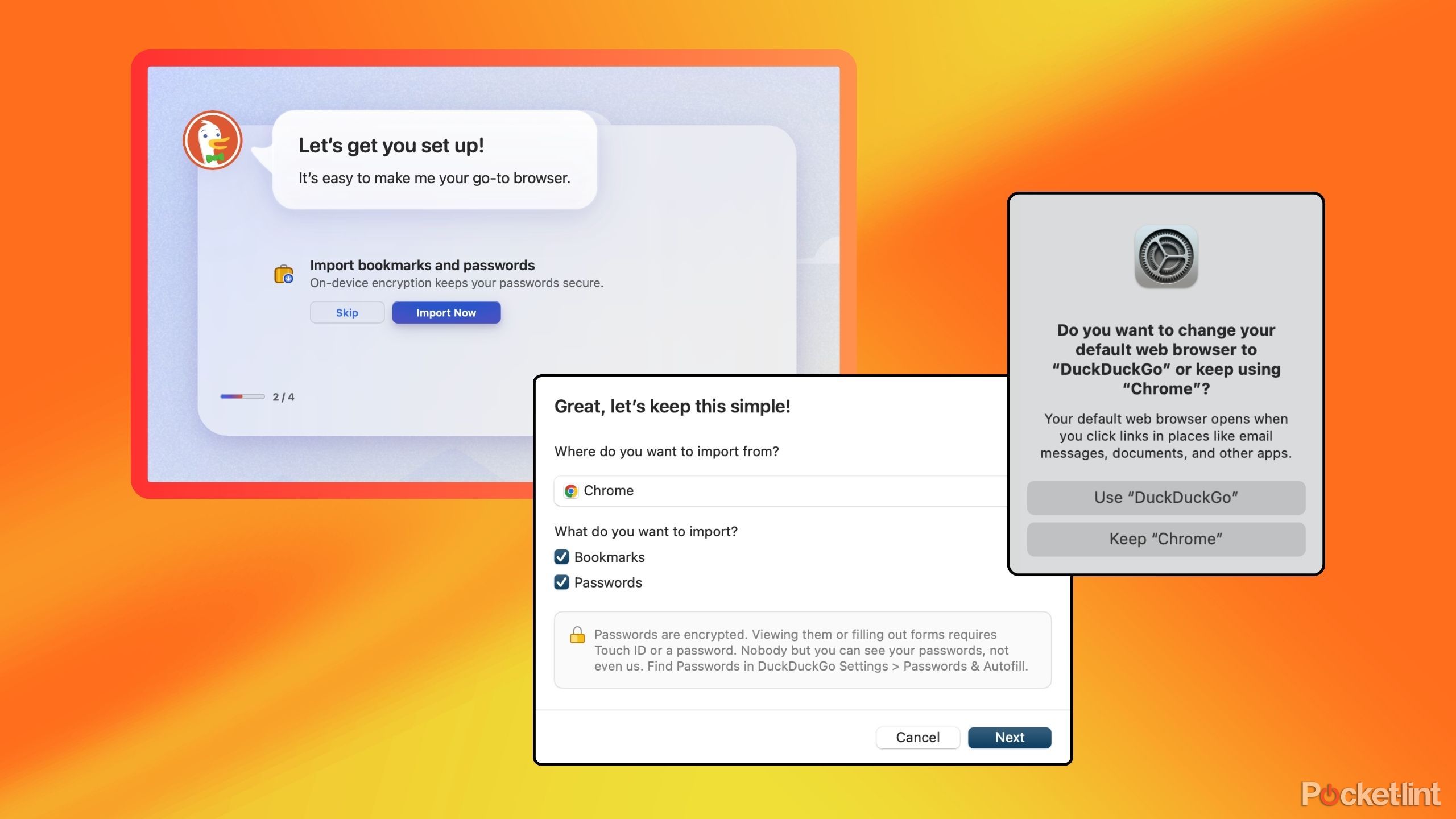 DuckDuckGo macOS setup screenshots