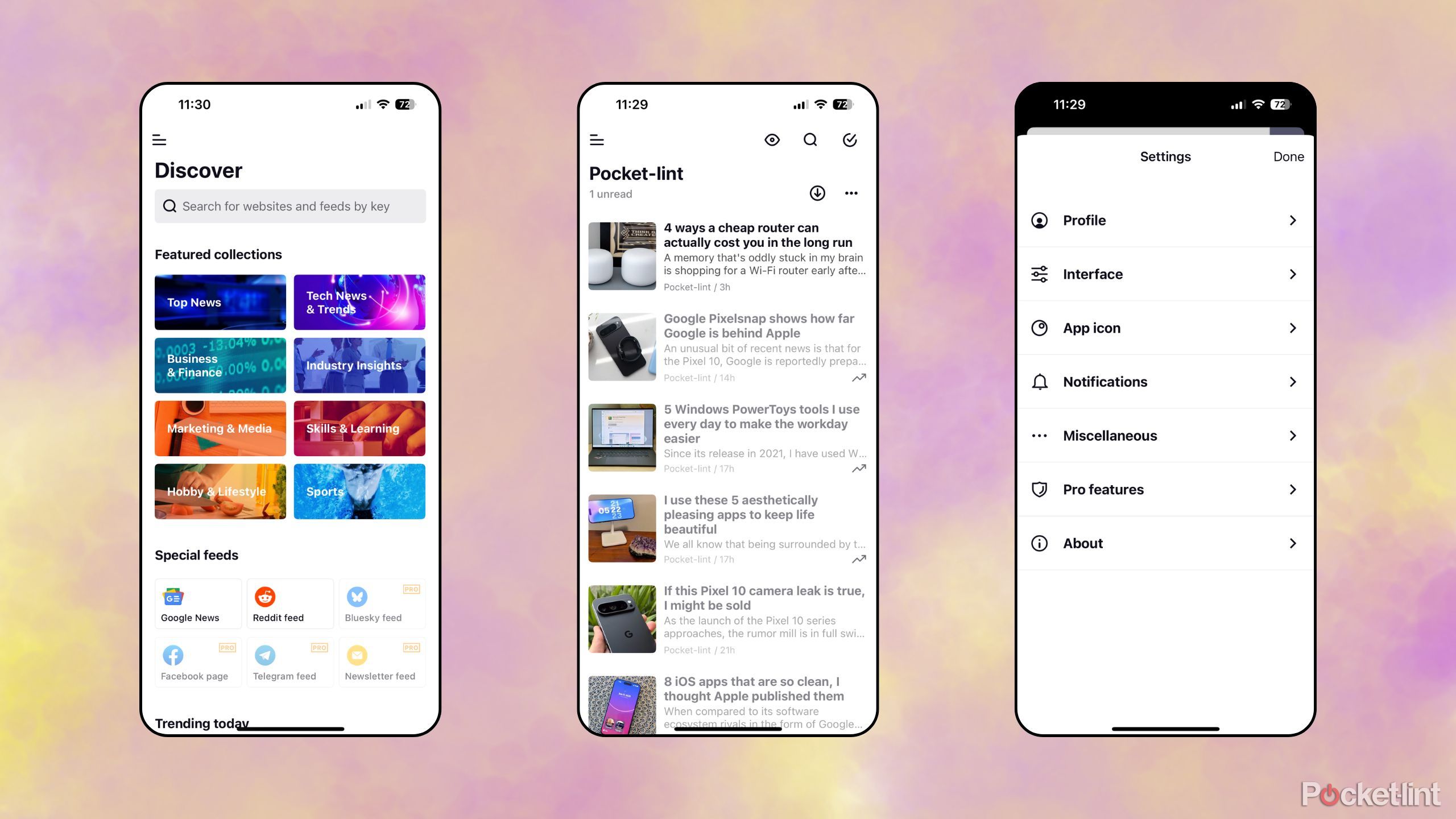 Inoreader screenshots