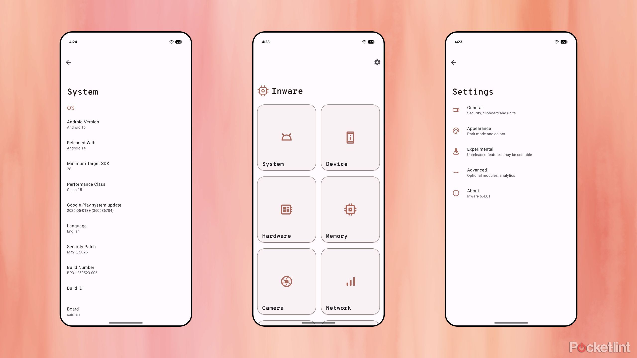 Inware screenshots