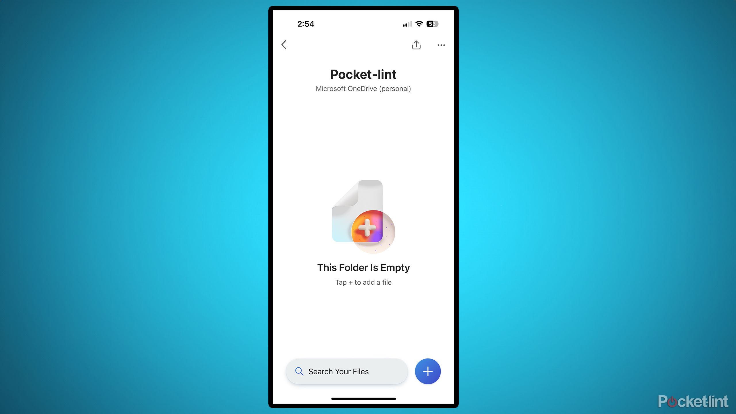 OneDrive app on iOS.