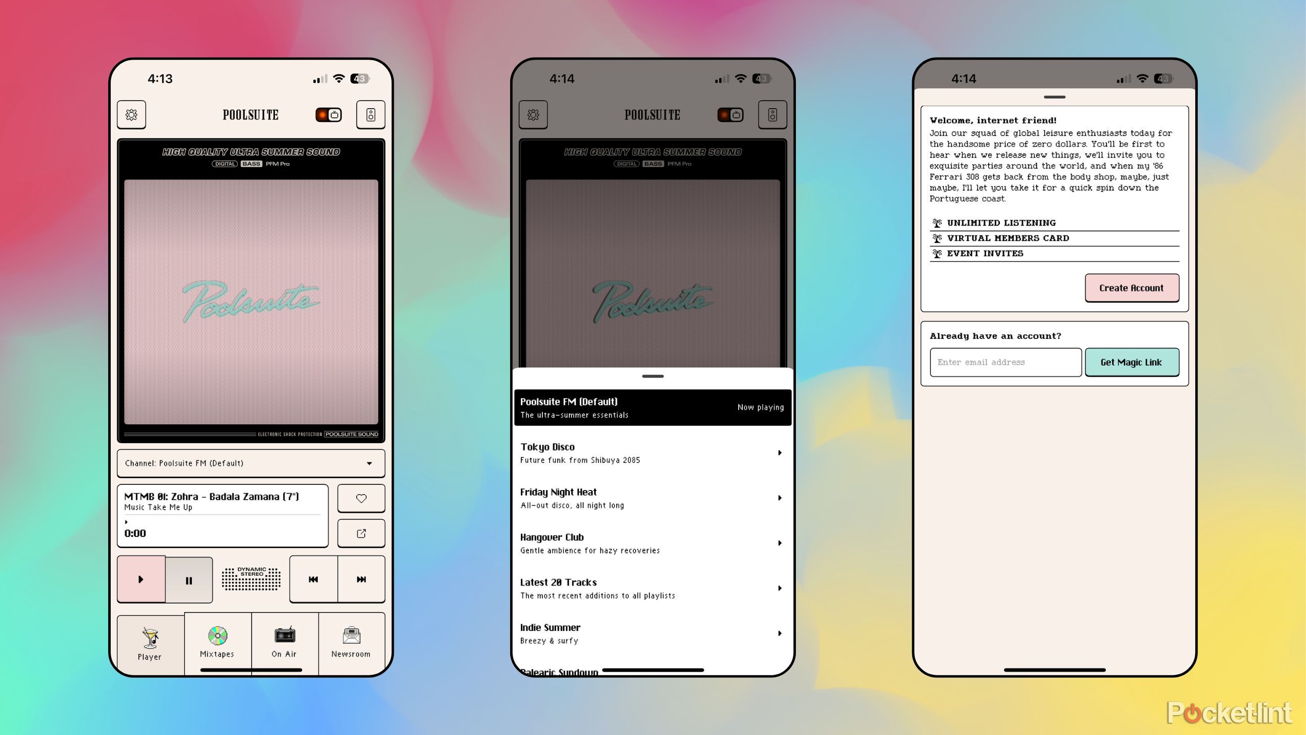Poolsuite FM screenshots