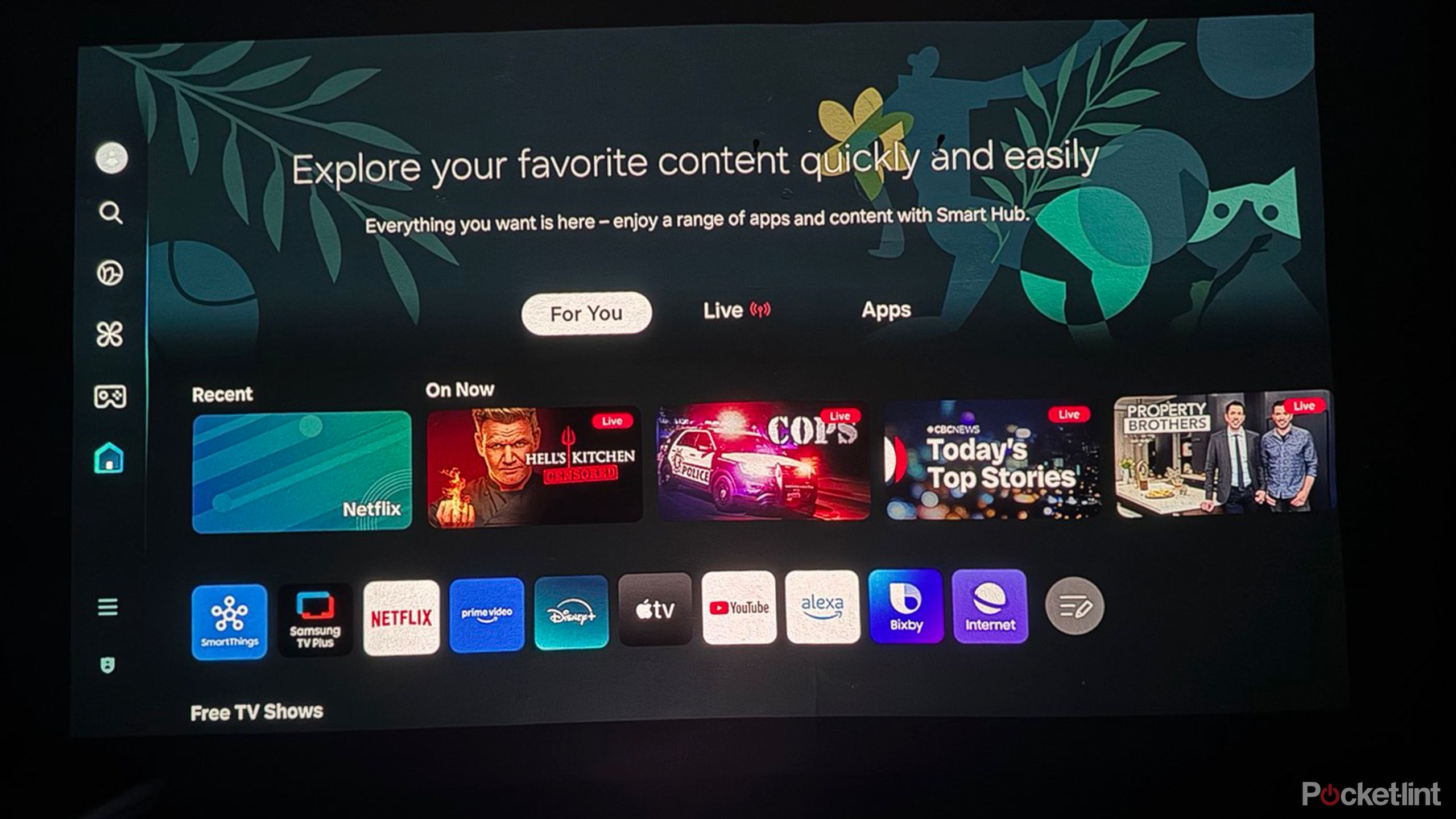 Samsung homepage on Premiere 5 Projector