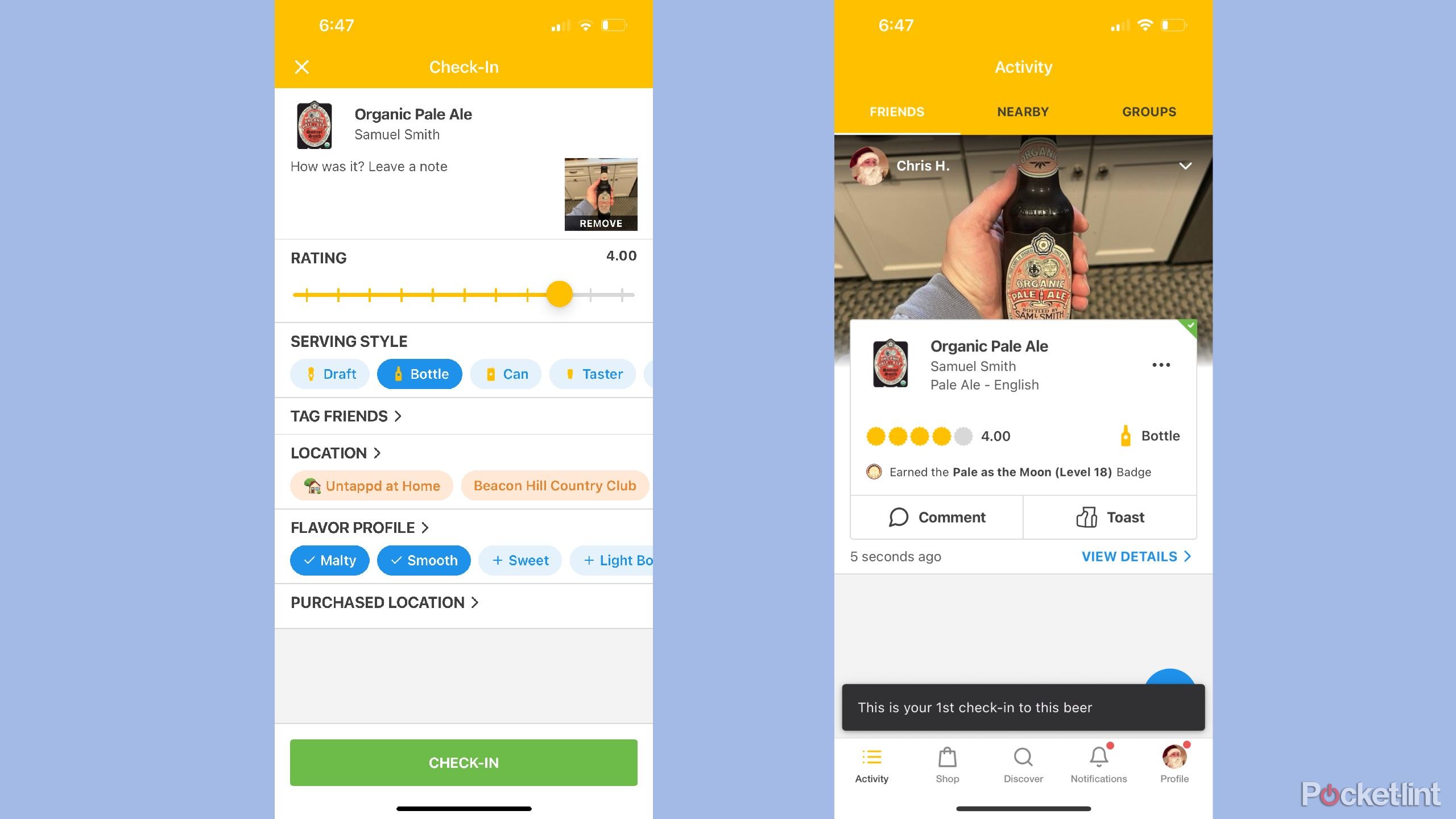 untappd reviews and posting