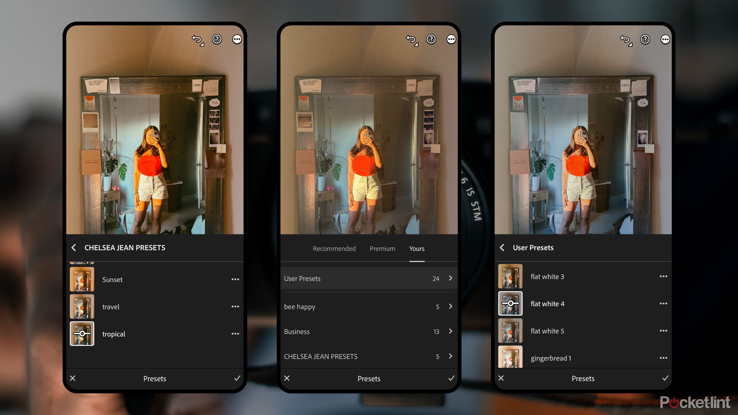 Editing using presets on Lightroom. 