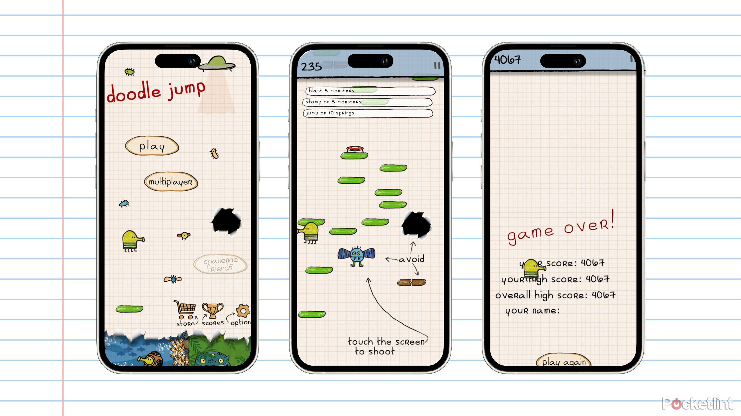Doodle Jump screenshots. 