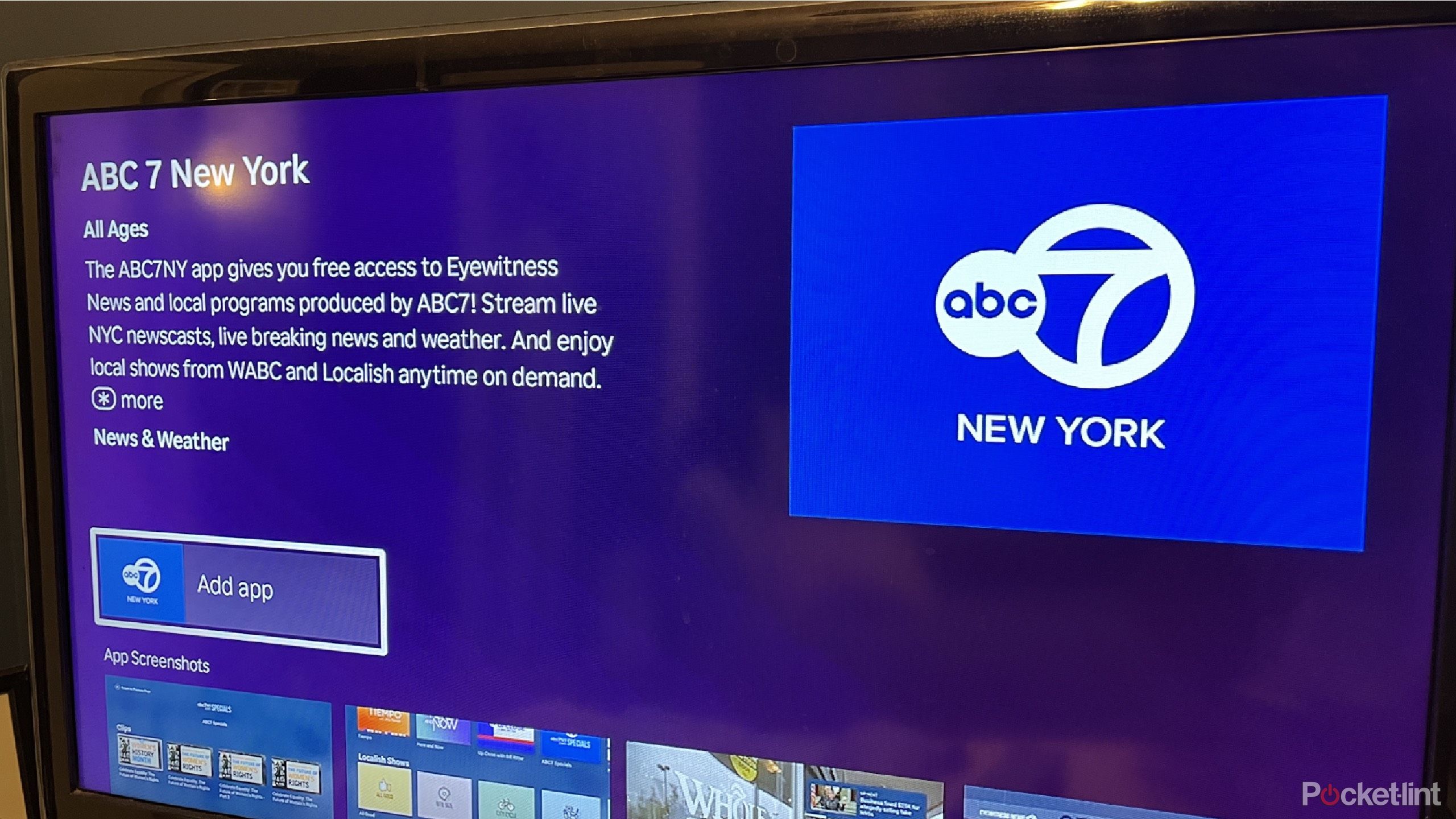 The ABC 7 New York app on Roku. 