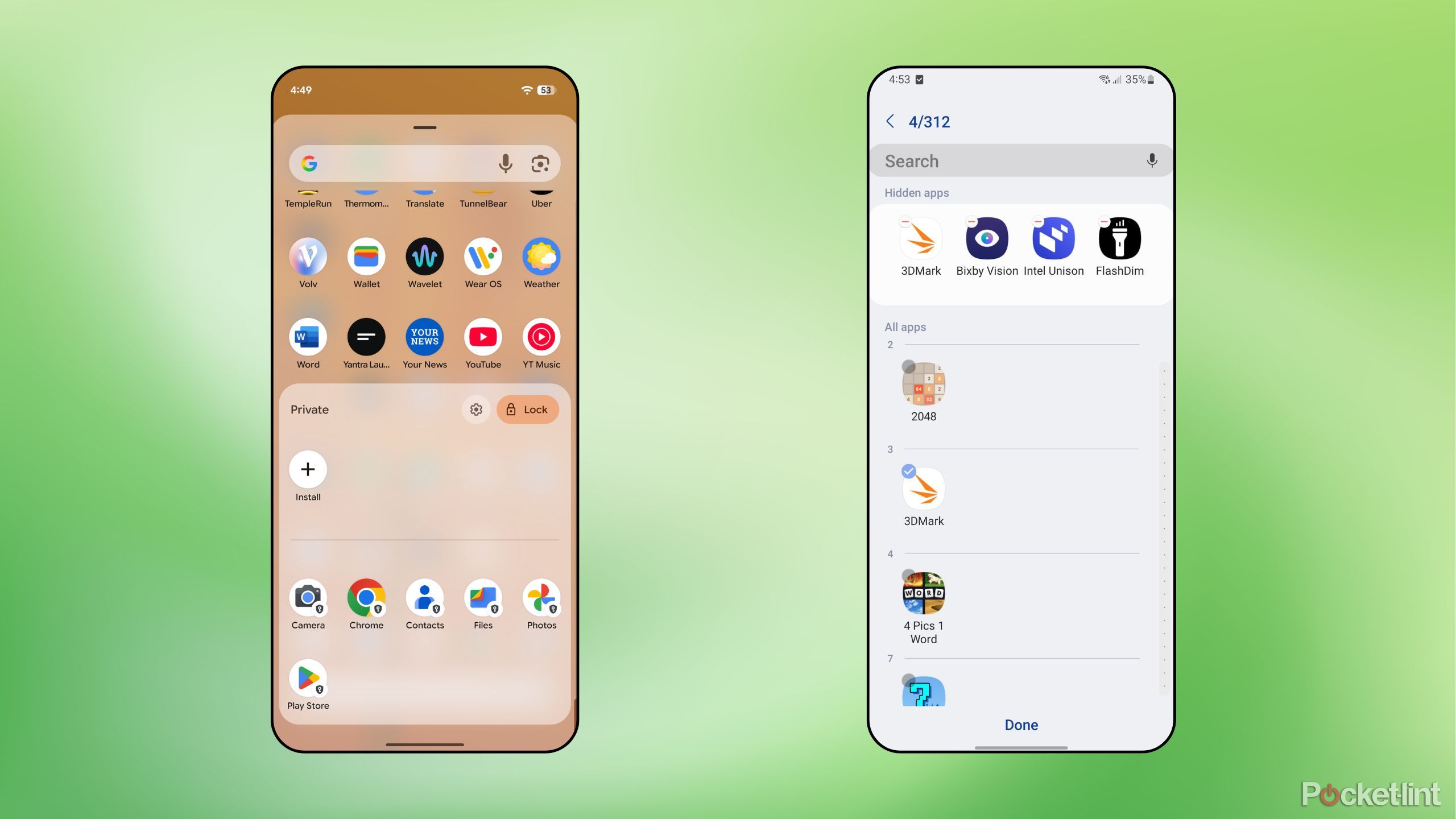 Android hide apps