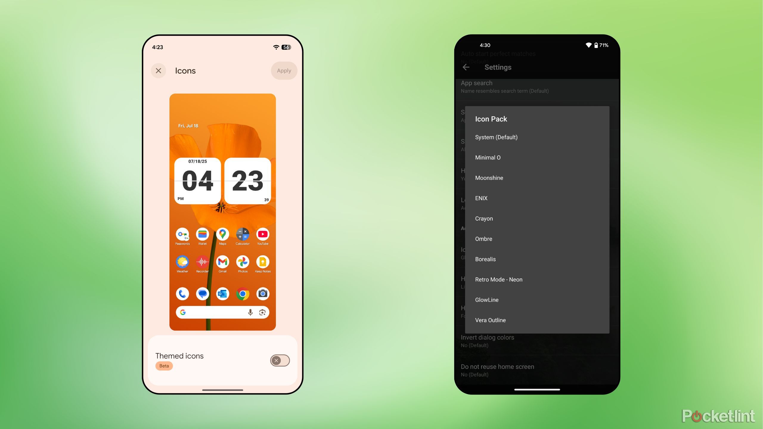 Android third-party icon packs