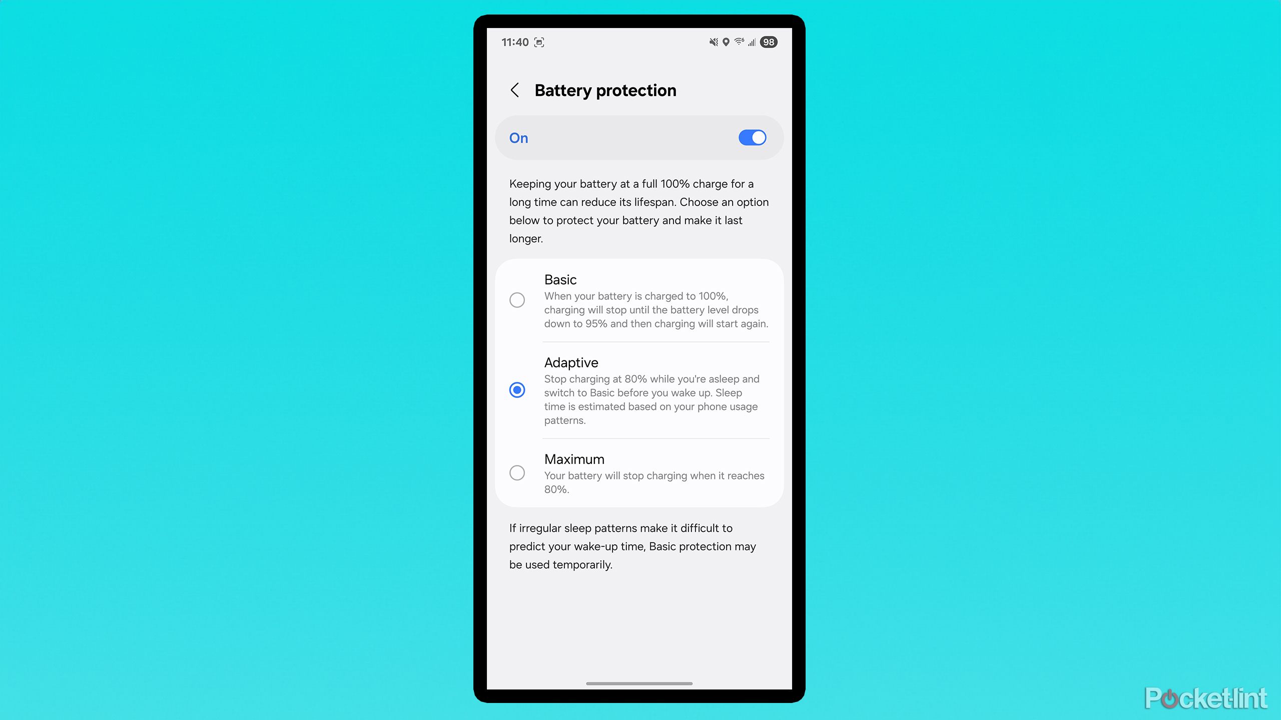 Samsung battery protection.