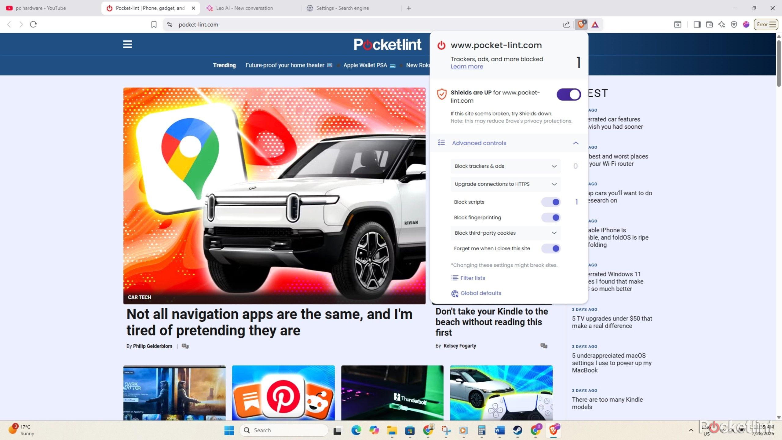 Brave ad blocker.