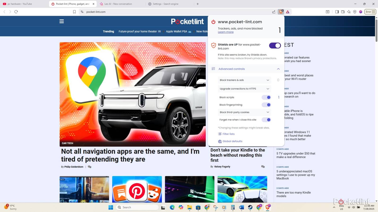 Brave ad blocker.