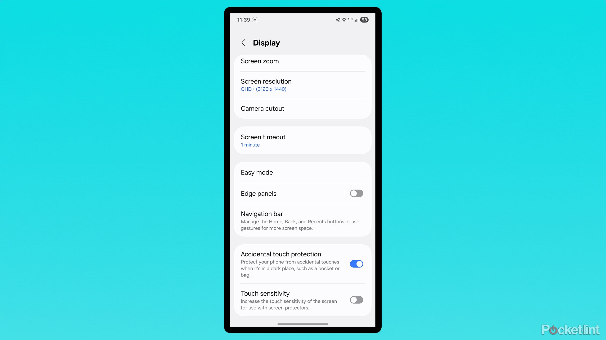Samsung Edge Panel setting.