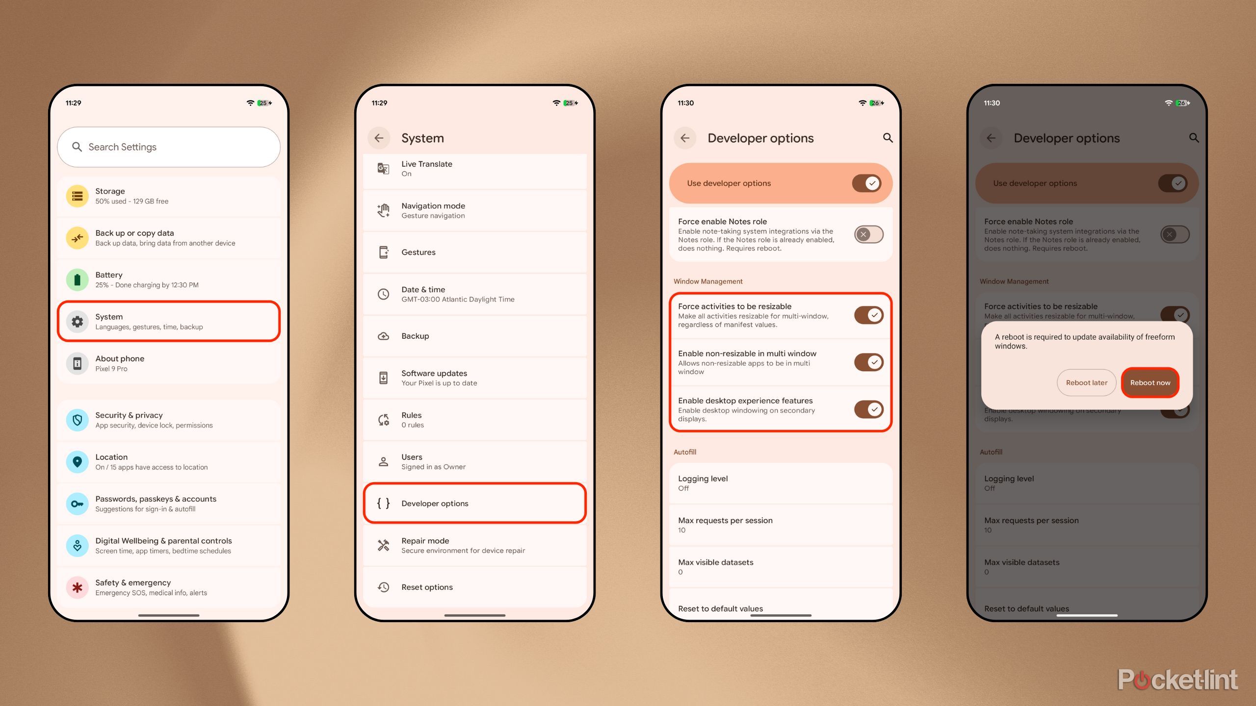 Enable Android 16 QPR1 Beta 2 desktop mode screenshots