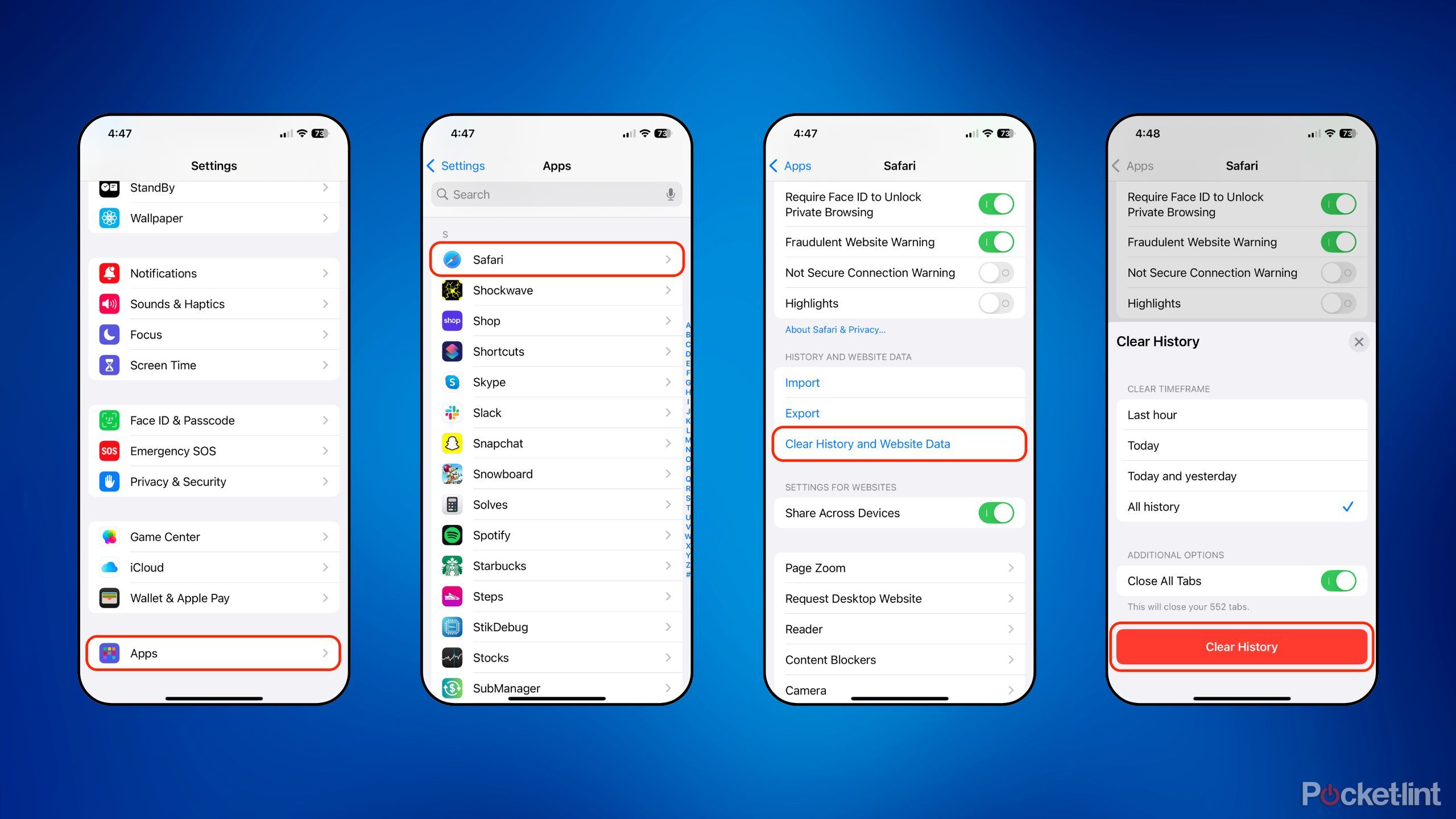 How to remove Safari cache iPhone screenshots