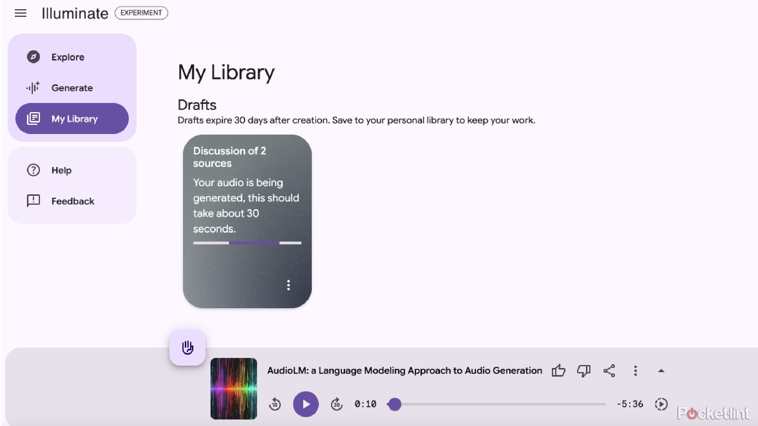 My Library in Google Labs Illuminate
