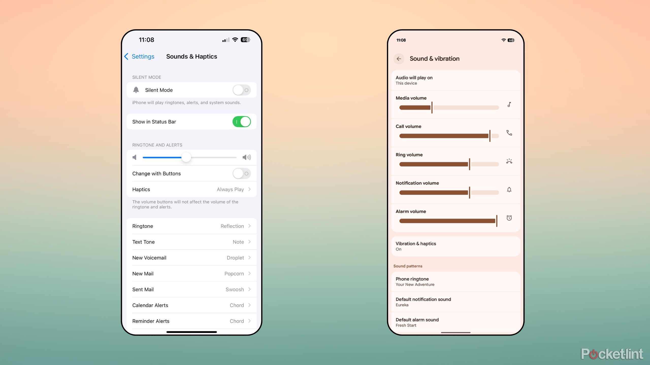 independent alarm volume slider