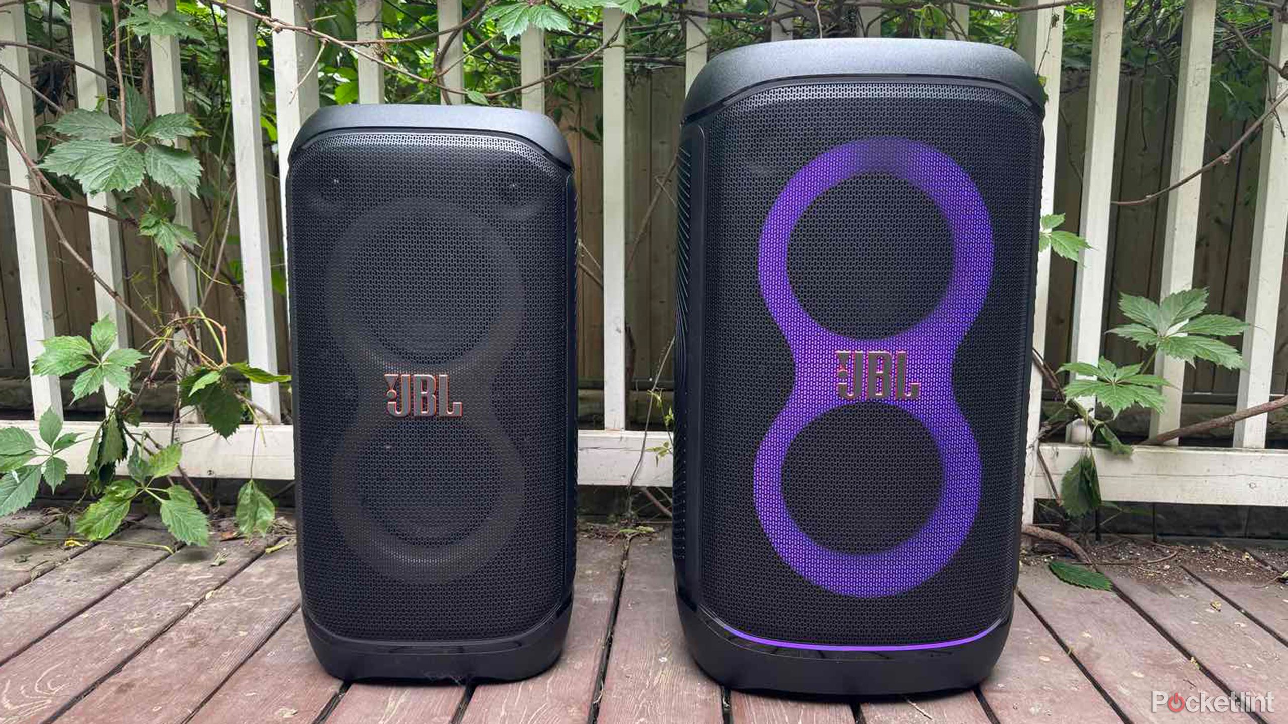 JBL PartyBox 520 synced up and next to JBL PartyBox 320
