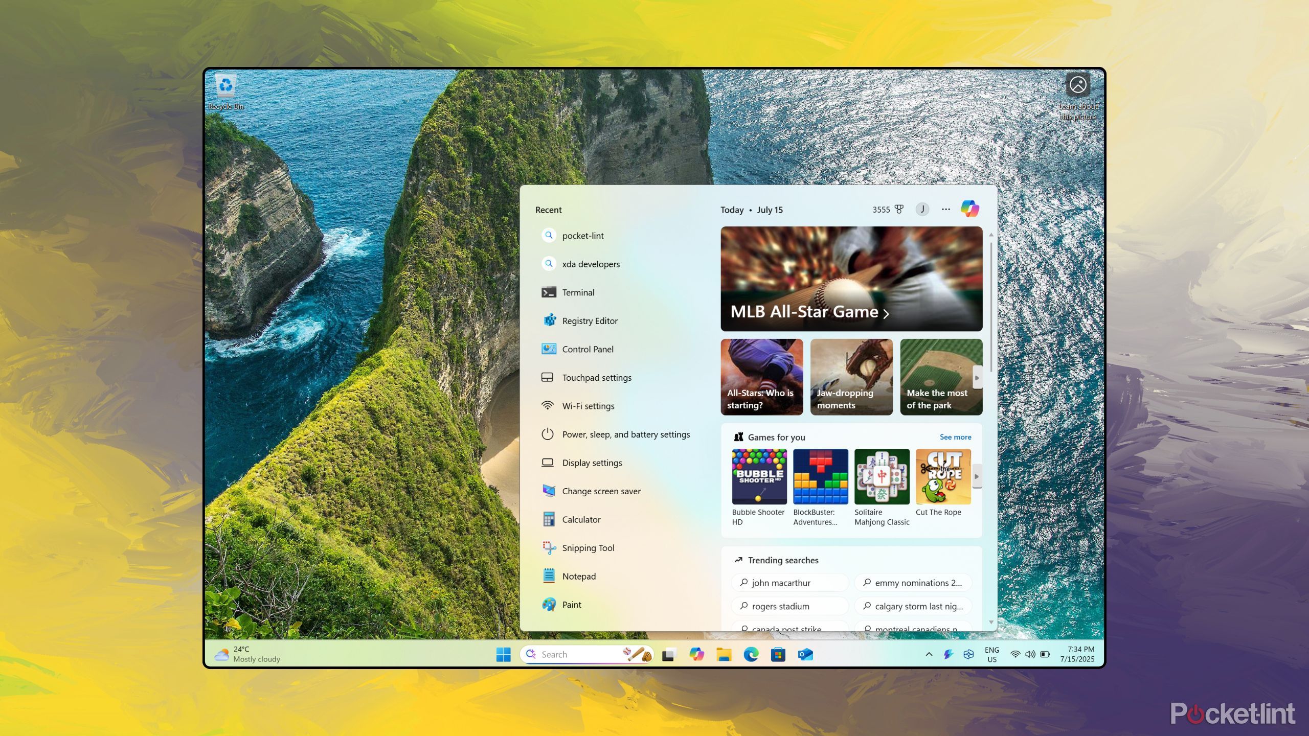 Microsoft Windows 11 search interface