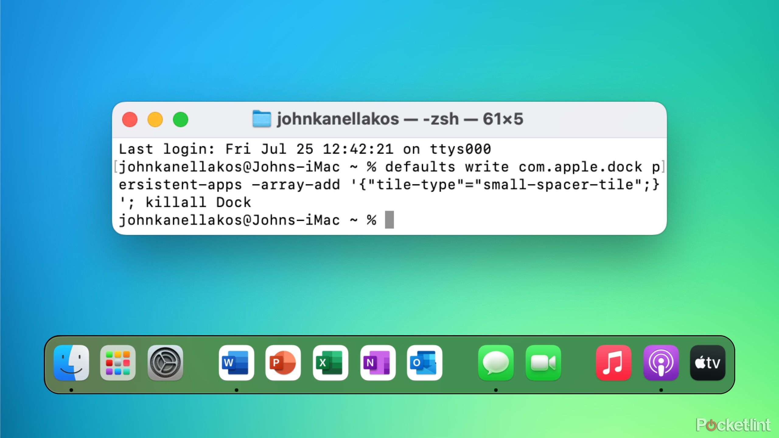 Spaced out Dock icons