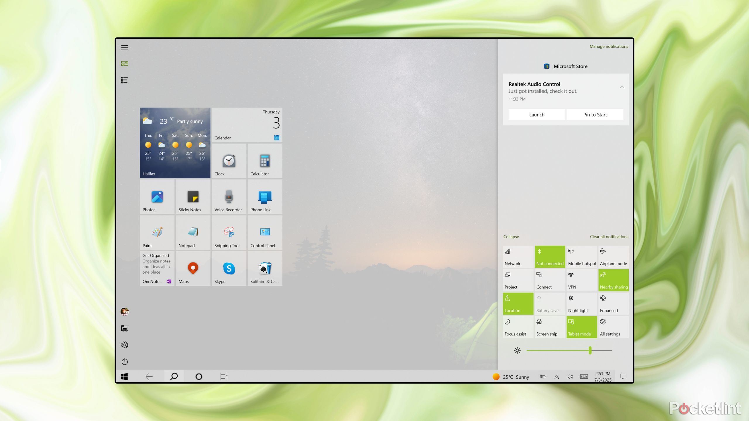 Windows 10 Tablet Mode screenshot