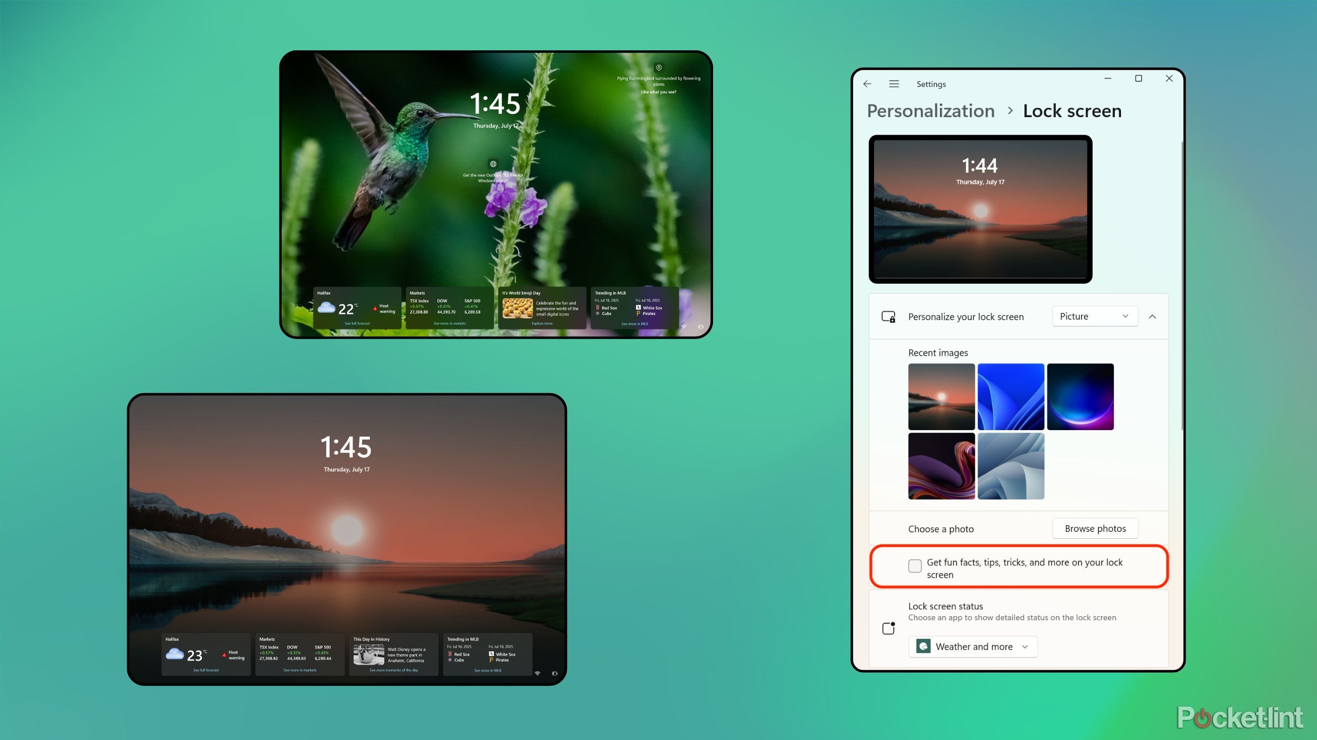 Windows 11 lock screen settings