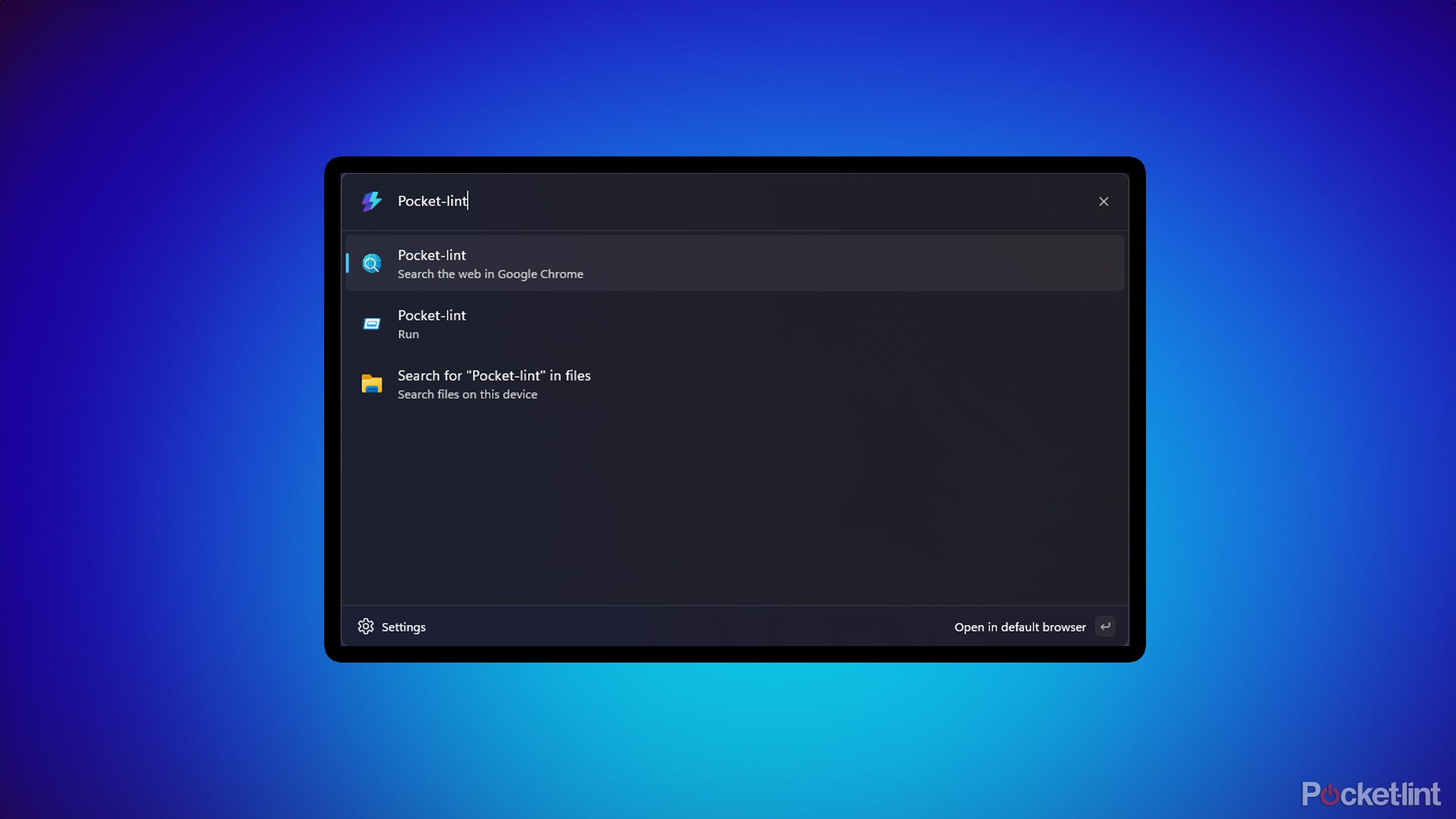 Windows Command Palette Web Search.