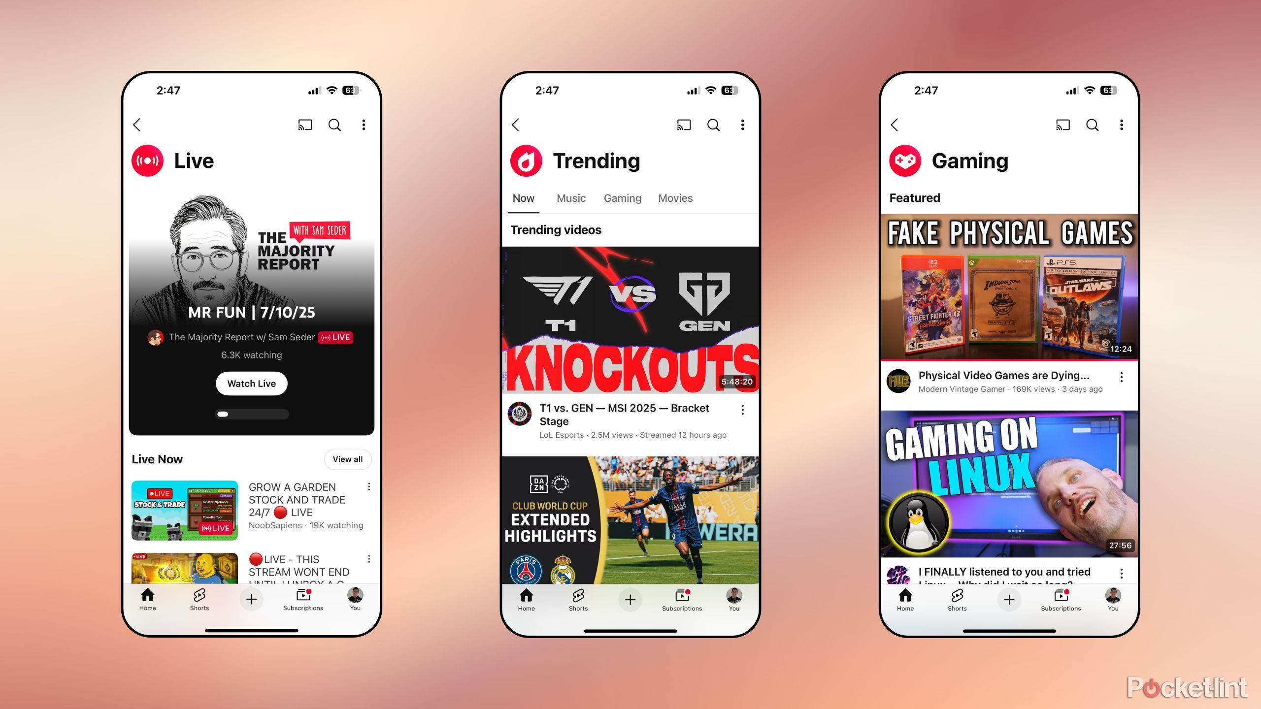 YouTube Trending screenshots