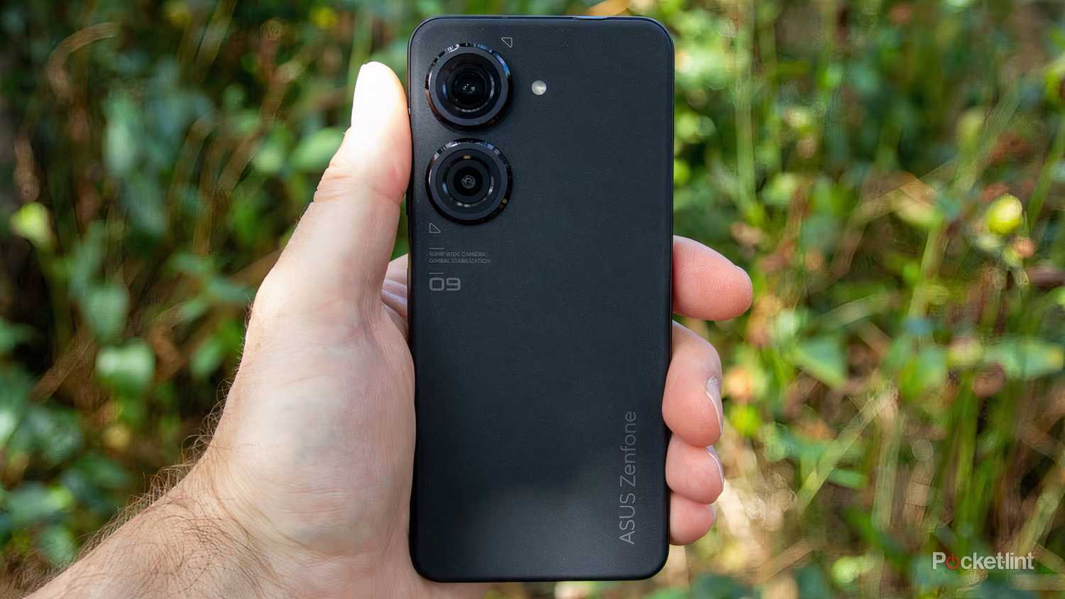 The back of a black Asus Zenfone 9.