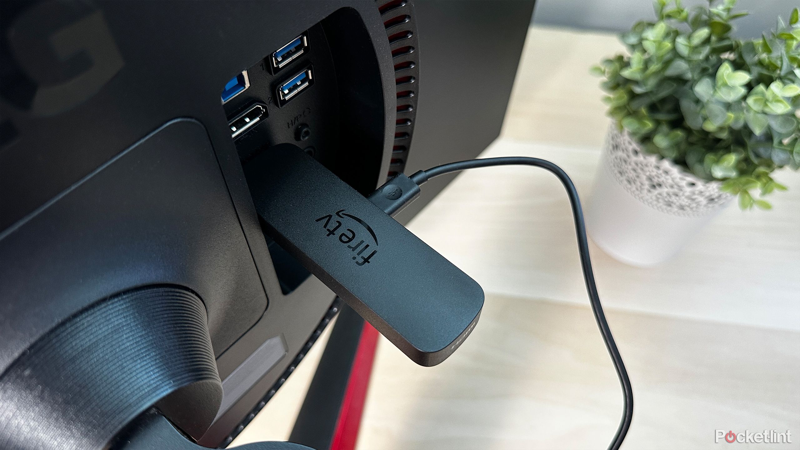 Fire TV stick in monitor.