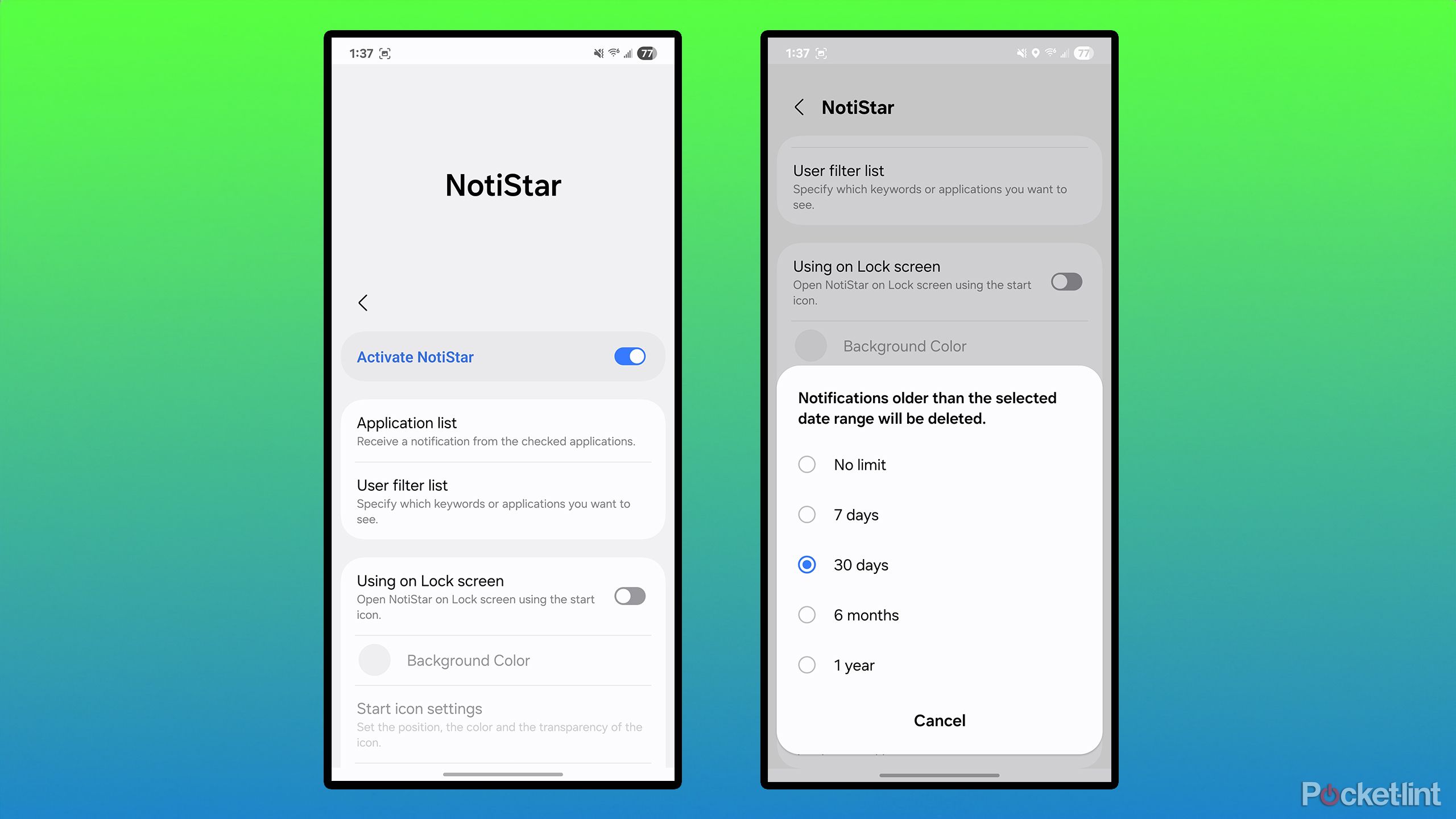 Good Lock NotiStar module.