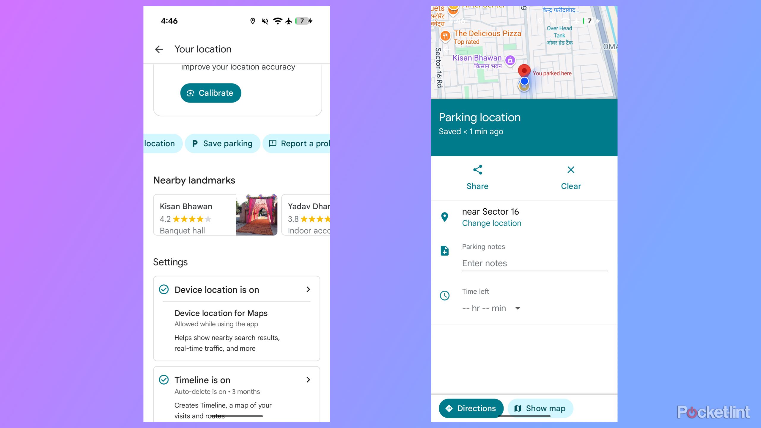 Saving parking location in Google Maps