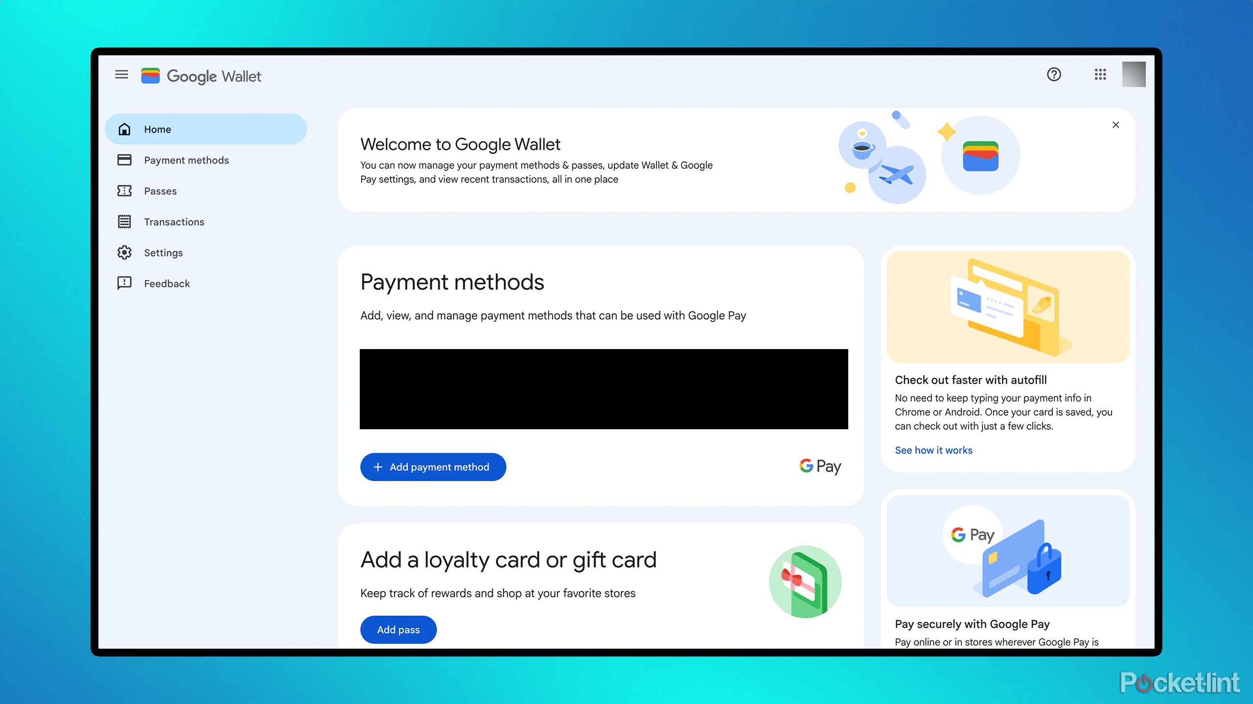 Google Wallet website.