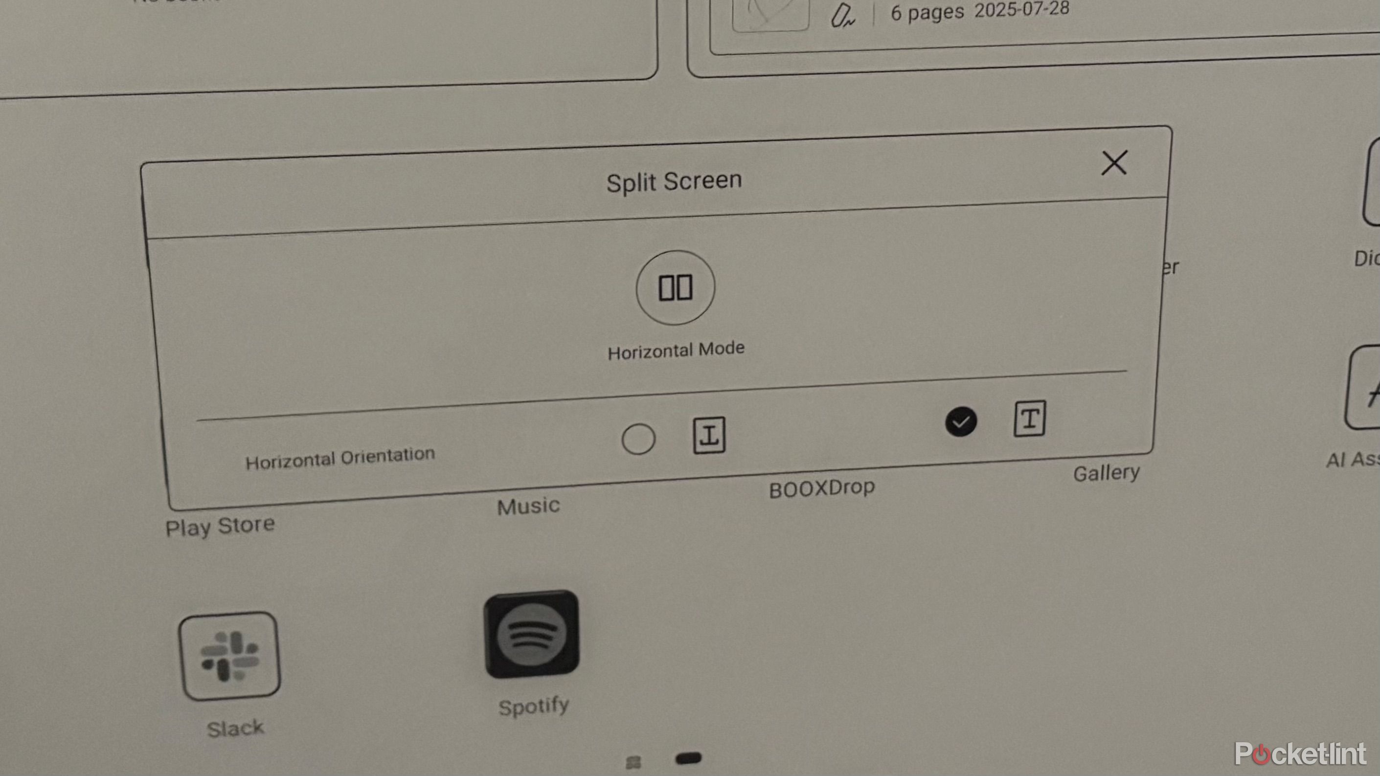 Boox note max split screen