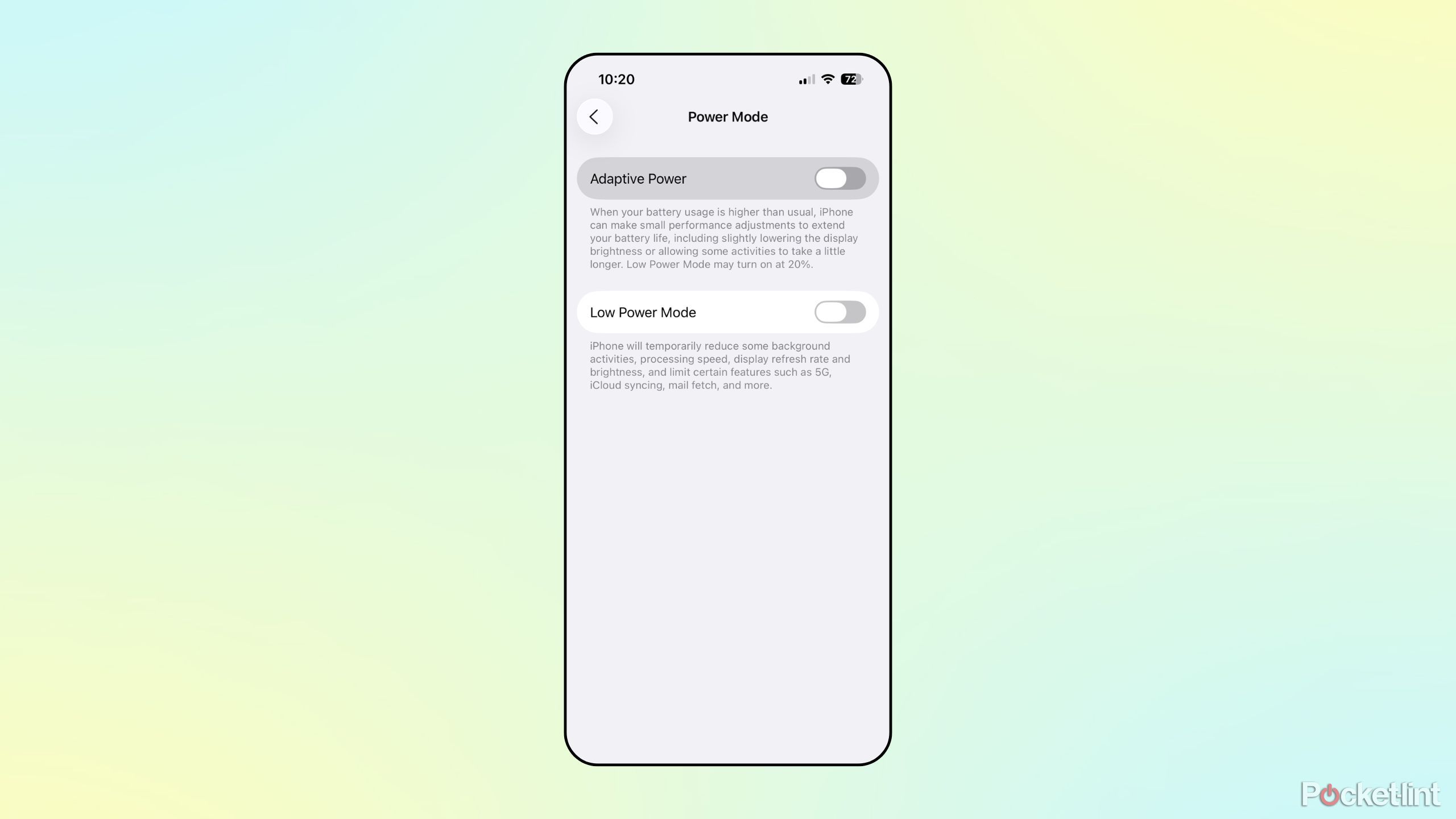 iOS 26 Adaptive Power mode