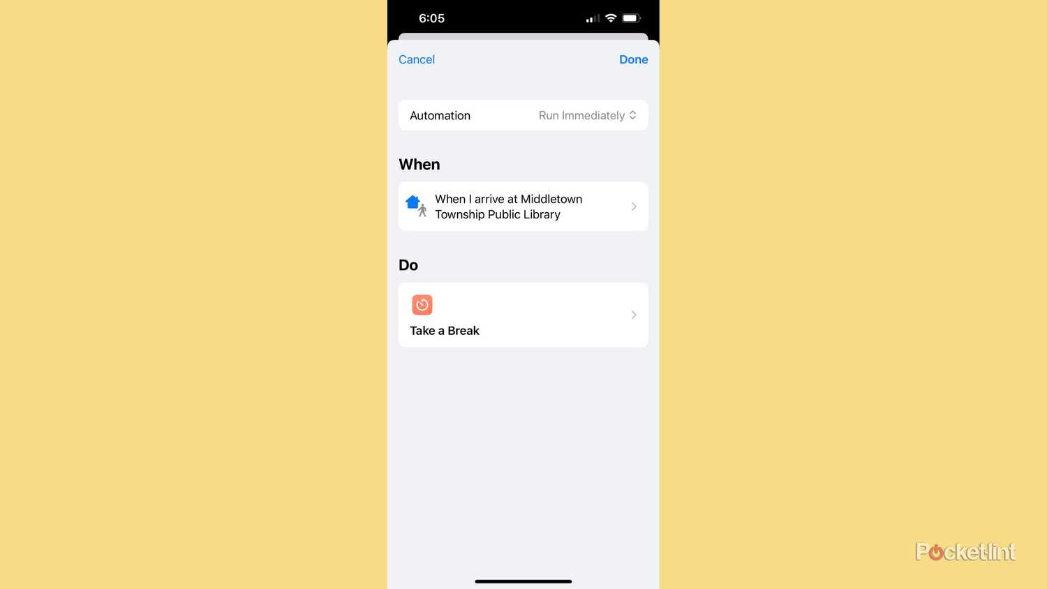 Setting up automations when you arrive somewhere on iPhone