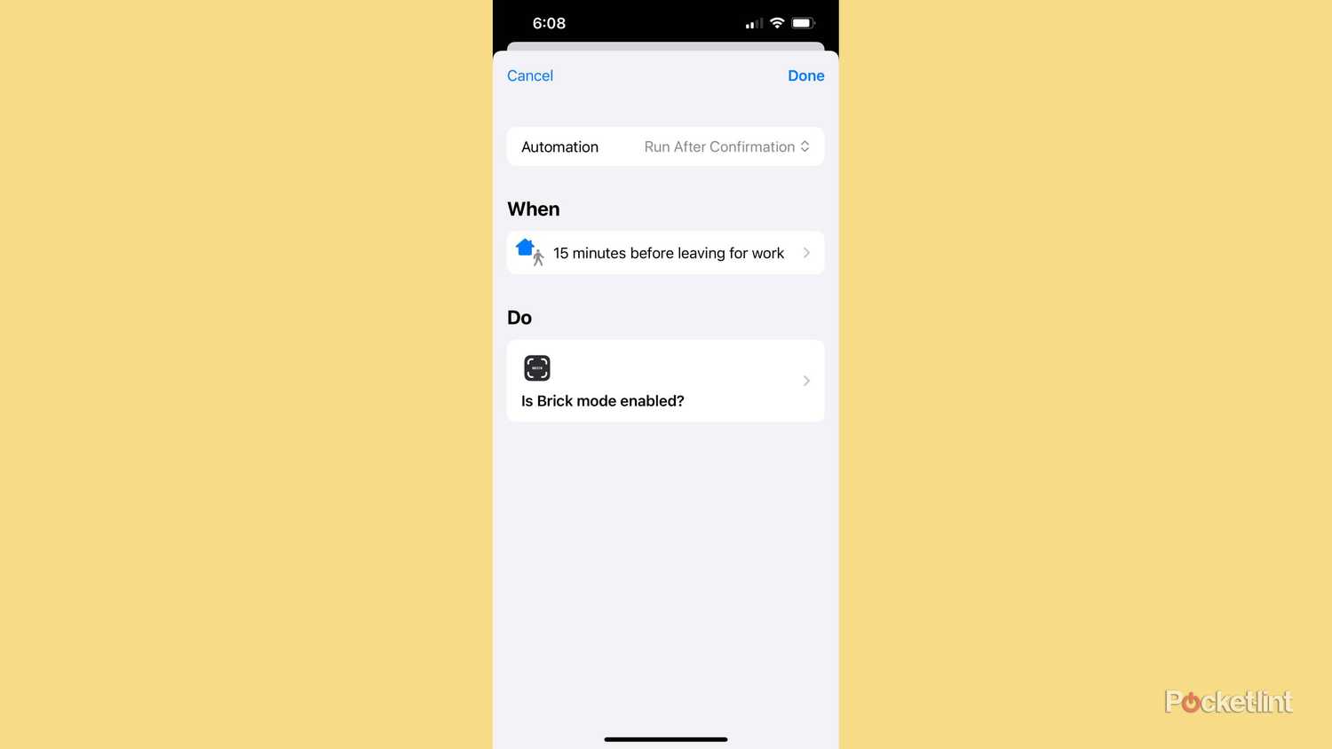 Open up The Brick as an iPhone shortcut