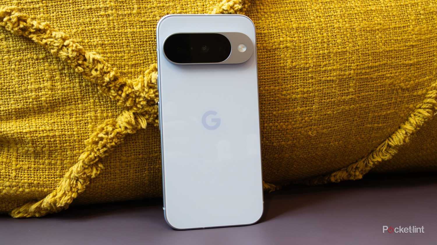 PIxel 10 Pro sitting against a pillow