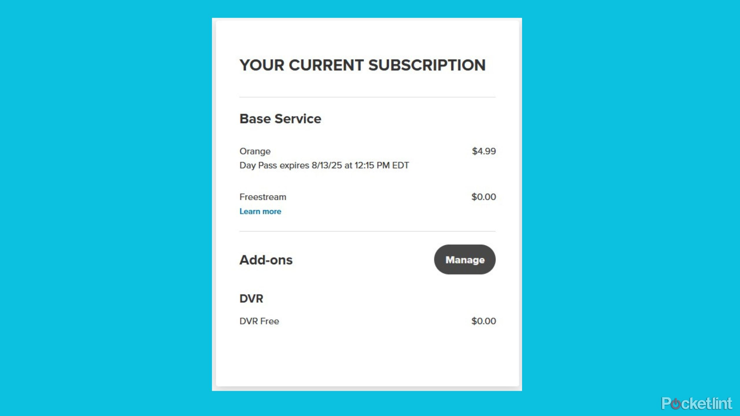 Sling TV Day Pass subscription