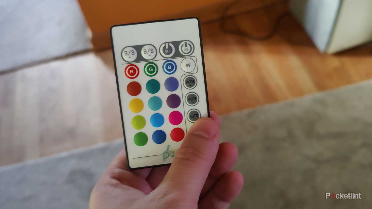 person holding bias light remote